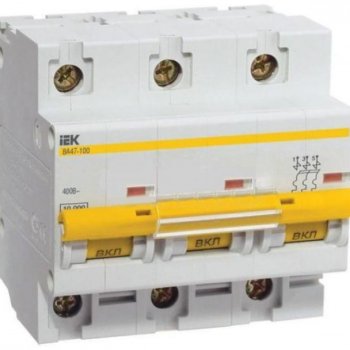 Выключатель автоматический 3P 100A 10kA D IEK BA47-100 (4/40)