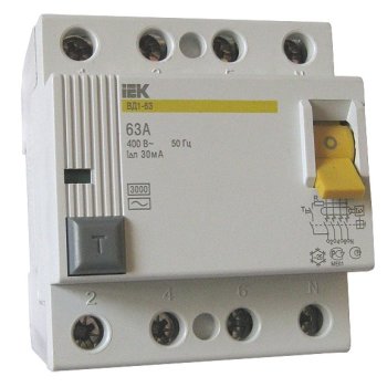 УЗО 4P  63A  30мА IEK ВД1-63 (2/24)