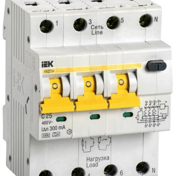 ДИФ 4P 25A 300мА IEK АВДТ-34 (3/30)