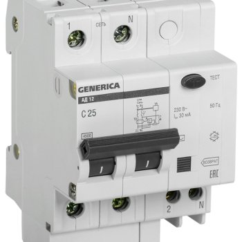 ДИФ 2P 25A 30мА IEK АД-12 Generica (6)