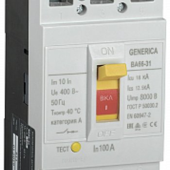 Выключатель автоматический 3Р 50А 18кА Generica ВА66-31 (18)