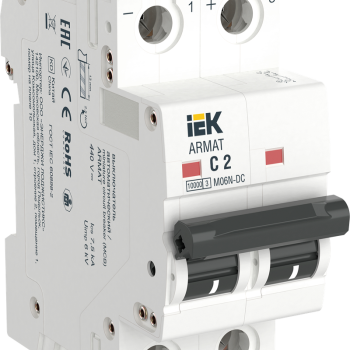 Выключатель автоматический 2Р  2А 6кА C DC IEK ARMAT M06N-DC (6/60)