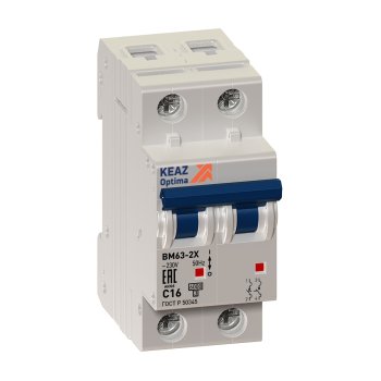 Выключатель автоматический 2P  63А 6kA C КЭАЗ ВМ63 (6)
