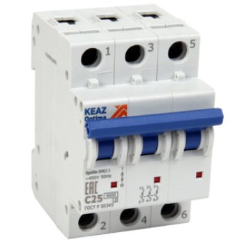 Выключатель автоматический 3P  20A 6кА C КЭАЗ ВМ63 (4)
