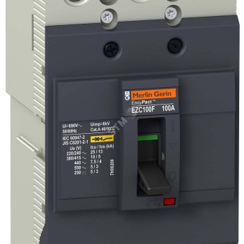 Выключатель автоматический трехполюсный 80А EZC100F 10кА