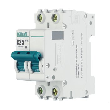 Выключатель автоматический 2P 25A 4,5kA C DEKraft BA-101 (6)