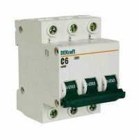 Выключатель автоматический 3P 6A 4,5kA C DEKraft BA-101 (4/48)