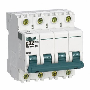 Выключатель автоматический 4P 32A 4,5kA C DEKraft BA-101 (3)