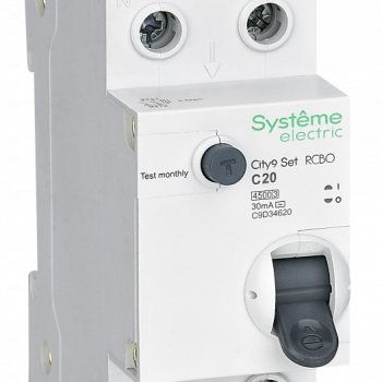 ДИФ 1P+N 20A 30мА 4,5кА C Systeme Electric City9 АВДТ AC (1)