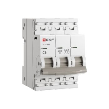 Выключатель автоматический  3P 6А 4,5кА C EKF ВА 47-63N PROXIMA (4)