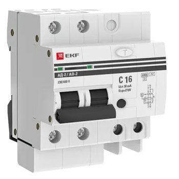 ДИФ 2P 16A 30мA 6кА EKF АД-2 AC электронный защита 270В (4)