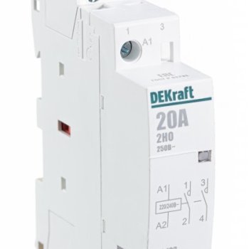 Контактор модульный 20А 230В 2НО DEKraft МК-103 (12)