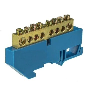 Шина нулевая на DIN    8/1 IEK 6x9мм изолятор синий (20/500)