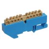 Шина N (ноль) изолятор на DIN-рейку 6x9мм 24 отверстий латунь синий IEK (20/200)