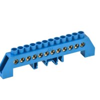 Шина нулевая  12/1 IEK 8x12мм в изоляторе на DIN (20)