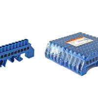 Шина N (ноль) комбинированный изолятор на DIN-рейку 8x12мм 12 отверстий латунь синий TDM (10/150)