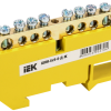 Шина нулевая на DIN   8/1 IEK 6x9мм изолятор желтый (20/500)