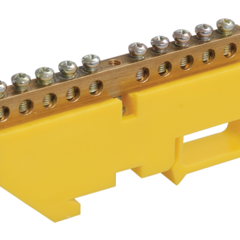 Шина "0" на DIN   10/1 IEK 6x9мм изолятор желтый (20/500)