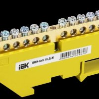 Шина нулевая на DIN   18/1 IEK 6x9мм желтый (20/300)