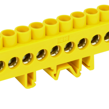 Шина "0" на DIN  10/1 IEK 8x12мм Стойка желтый (20/300)