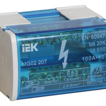 Шина в корпусе (кросс-модуль) на DIN-рейку 2x 7 IEK (10/50)