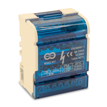 Шина в корпусе (кросс-модуль) на DIN-рейку 4х7 Omnyx (10/100)