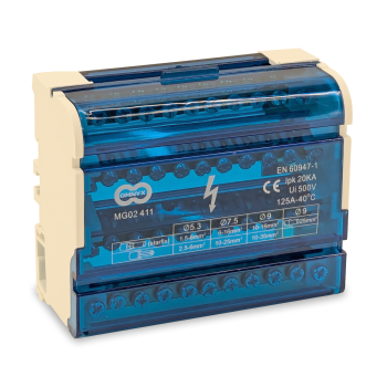 Шина в корпусе (кросс-модуль) на DIN-рейку 4х11 Omnyx (5/50)