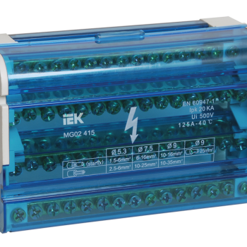 Шина в корпусе (кросс-модуль) на DIN-рейку 4x15 IEK (10/50)