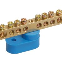 Шина нулевая на одном угл изол 6x9мм  4/1 синий IEK (10/500)