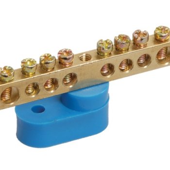 Шина нулевая на одном угл изол 6x9мм  4/1 синий IEK (10/500)