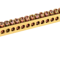 Шина PE (земля) на двух угловых изоляторах 8x12мм 24/2 желтый IEK (10/100)