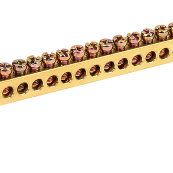 Шина PE (земля) на двух угловых изоляторах 8x12мм 24/2 желтый IEK (10/100)