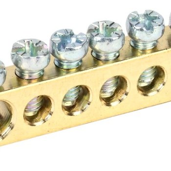 Шина без изолятора PEN 6x9мм 6 отверстий крепеж по краям Omnyx (10/720)