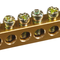 Шина без изолятора PEN 6x9мм 8 отверстий крепеж по краям Omnyx (10/560)