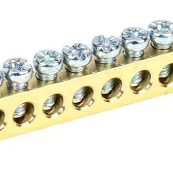 Шина без изолятора PEN 6x9мм 10 отверстий крепеж по краям Omnyx (10/500)