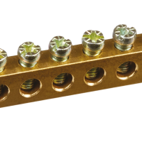 Шина без изолятора PEN 6x9мм 14 отверстий крепеж по краям Omnyx (10/420)