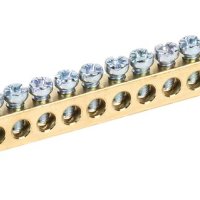 Шина без изолятора PEN 6x9мм 16 отверстий крепеж по краям Omnyx (10/360)