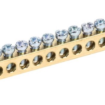 Шина без изолятора PEN 6x9мм 16 отверстий крепеж по краям Omnyx (10/360)