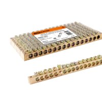 Шина без изолятора PEN 6x9мм 16 отверстий крепеж по краям TDM (10/300)