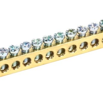 Шина без изолятора PEN 6x9мм 18 отверстий крепеж по краям Omnyx (10/340)