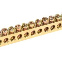 Шина без изолятора PEN 6x9мм 20 отверстий крепеж по краям Omnyx (10/300)