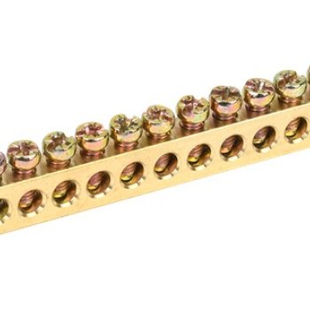 Шина без изолятора PEN 6x9мм 20 отверстий крепеж по краям Omnyx (10/300)