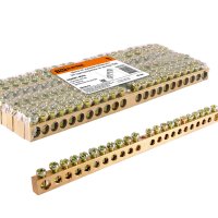 Шина без изолятора PEN 6x9мм 24 отверстия крепеж по центру TDM (10/200)