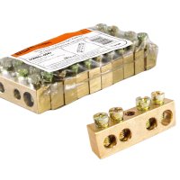 Шина без изолятора PEN 8x12мм  4 отверстия крепеж по центру TDM (10/450)