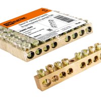 Шина без изолятора PEN 8x12мм  8 отверстий крепеж по центру TDM (10/280)