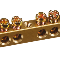 Шина без изолятора PEN 8x12мм 14 отверстий крепеж по центру Omnyx (10/200)