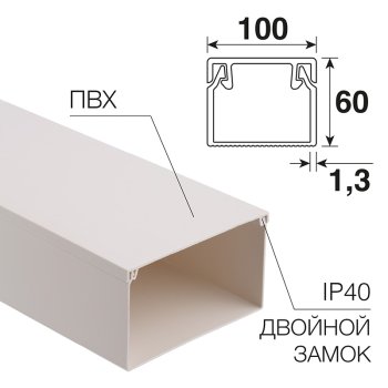 Кaбель-канал Rexant 100x60мм (8)