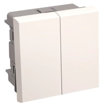 Выключатель ВК4-22-00-П 2кл 2модуля проходной IEK Праймер (10)