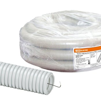 Труба гофрированная ПВХ 20мм серый TDM (50)