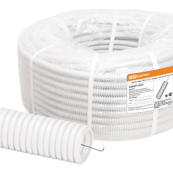 Труба гофрированная ПВХ 25мм белый TDM (50)